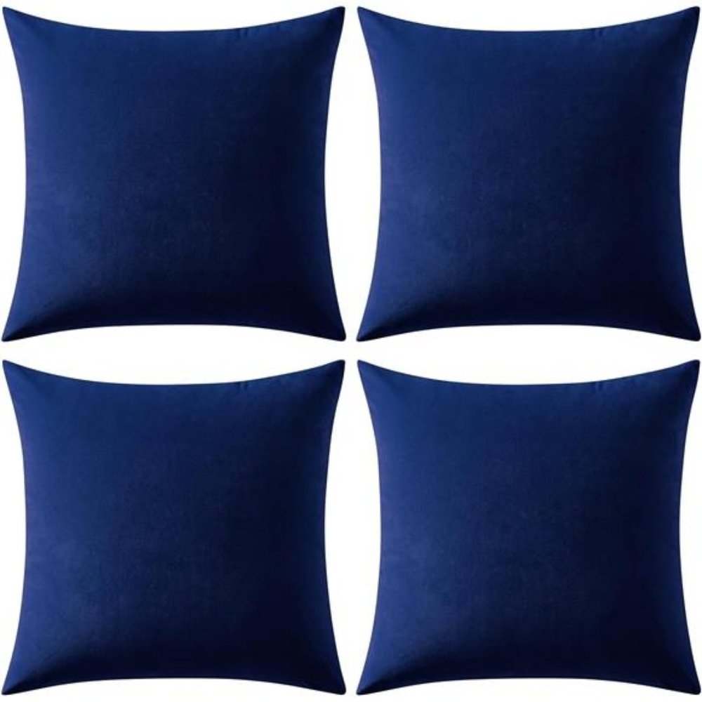 Pack of 4Velvet Throw PillowCovers Decorative Soft CozySolid Luxury Cushion Case